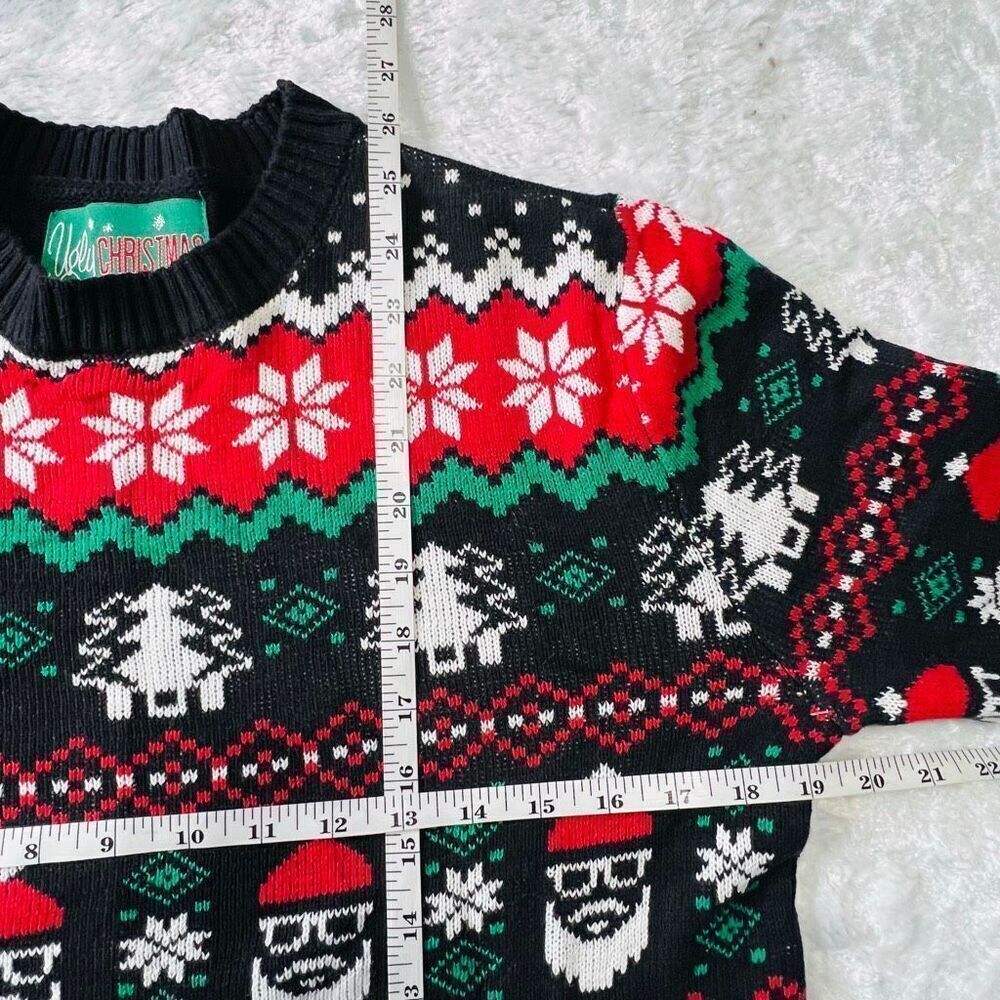 Ugly Christmas Sweater Womens Black Green Santa Car Tree Knit Sweater Small NWOT - Picture 2 of 5
